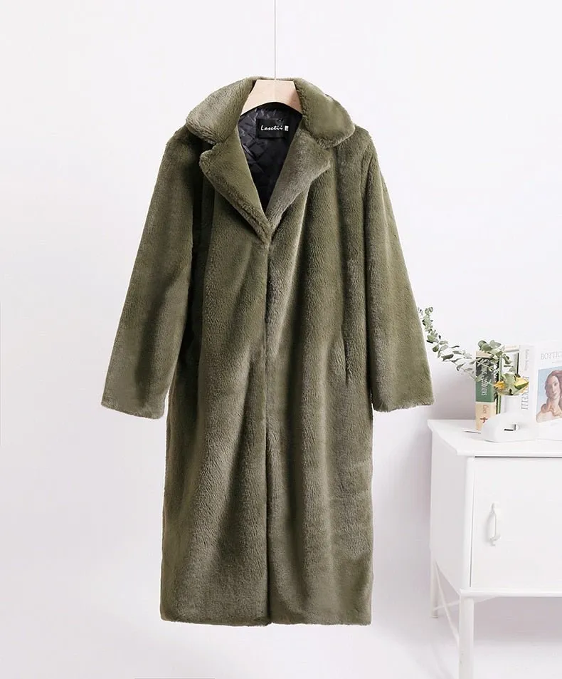 Pre Order:  Faux Fur Loose Women's Coat