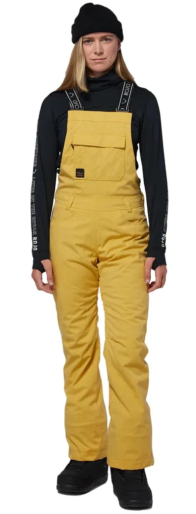 Rojo Snow Day Bib Pants Womens Popcorn Ochre Pin Stripe