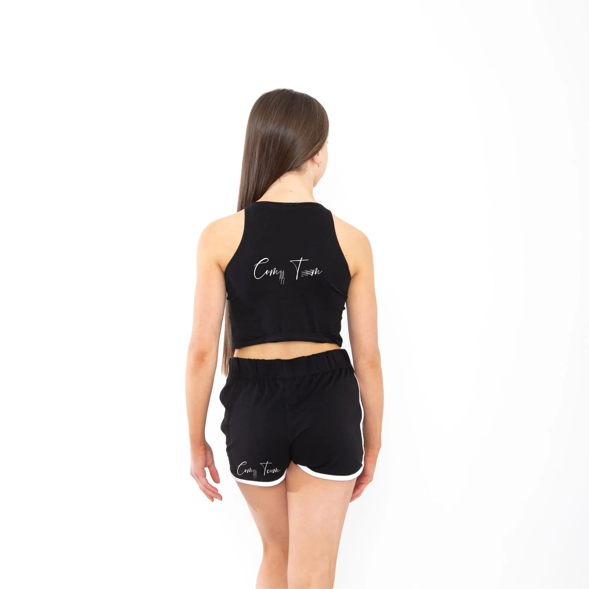 SK Academy Black Ladies Fitted Crop Top