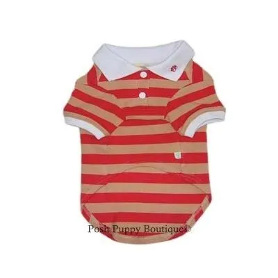 Stripe Polo Shirt in Red