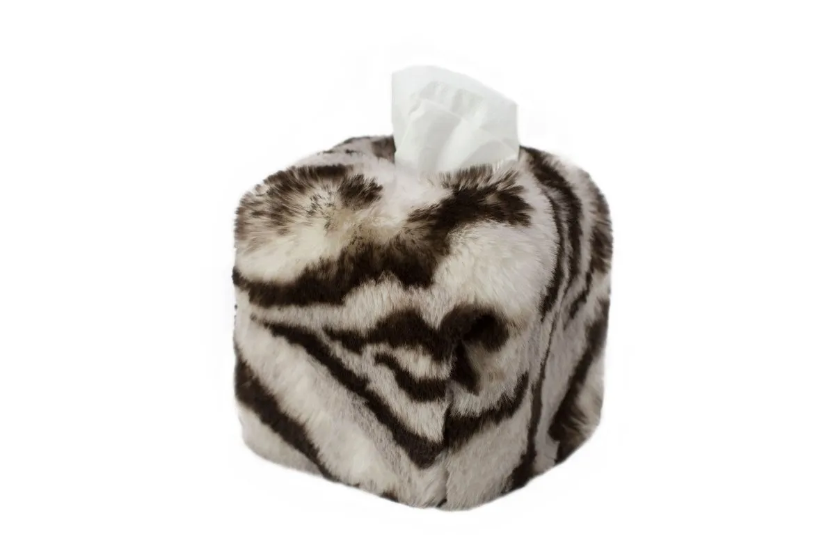 Tiger Faux Fur Tissue Box Cover by Evelyne Prélonge