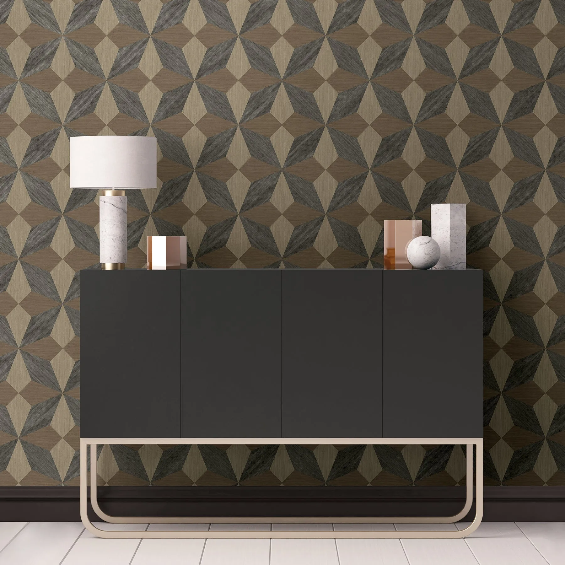 Valiant Faux Grasscloth Geometric Wallpaper