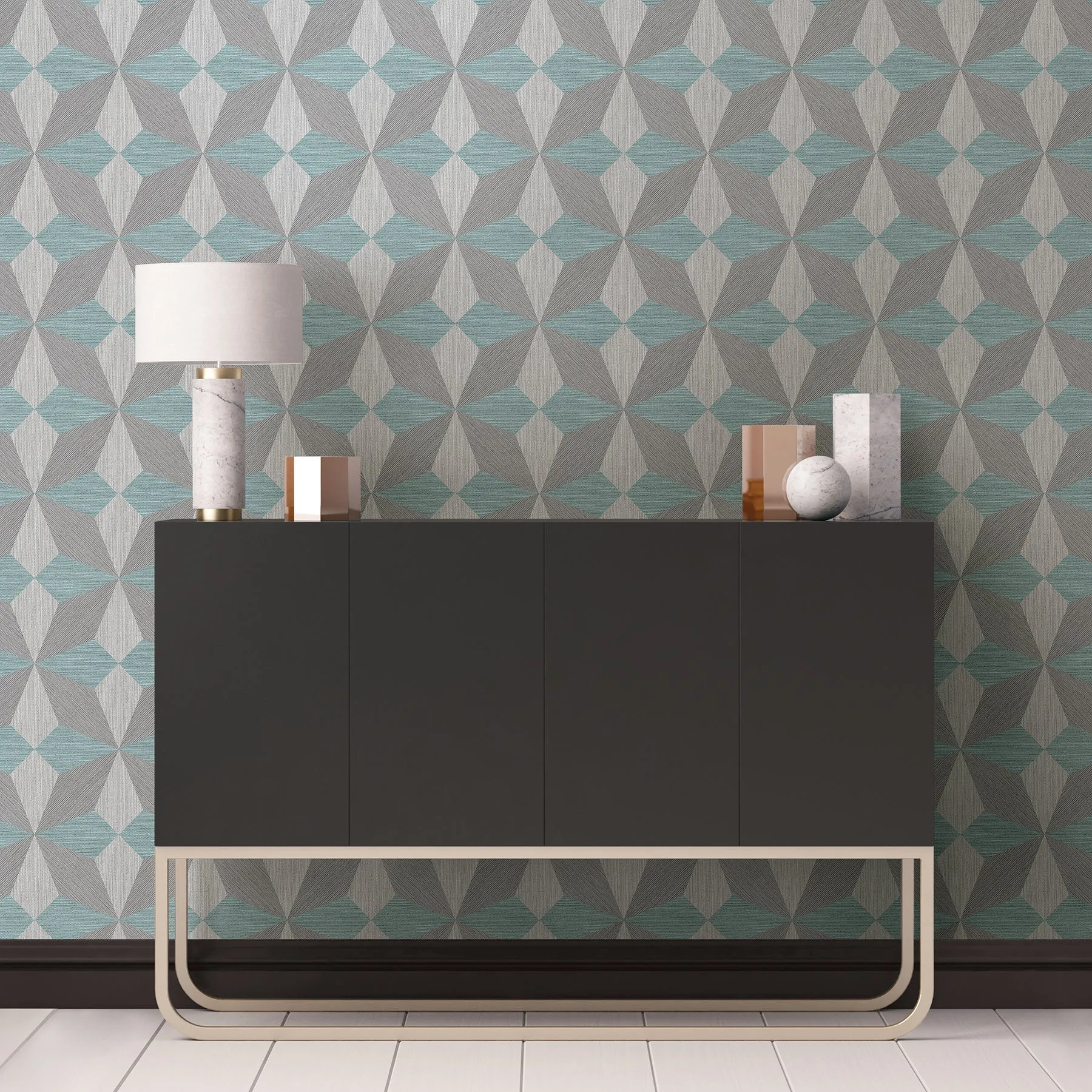 Valiant Faux Grasscloth Geometric Wallpaper