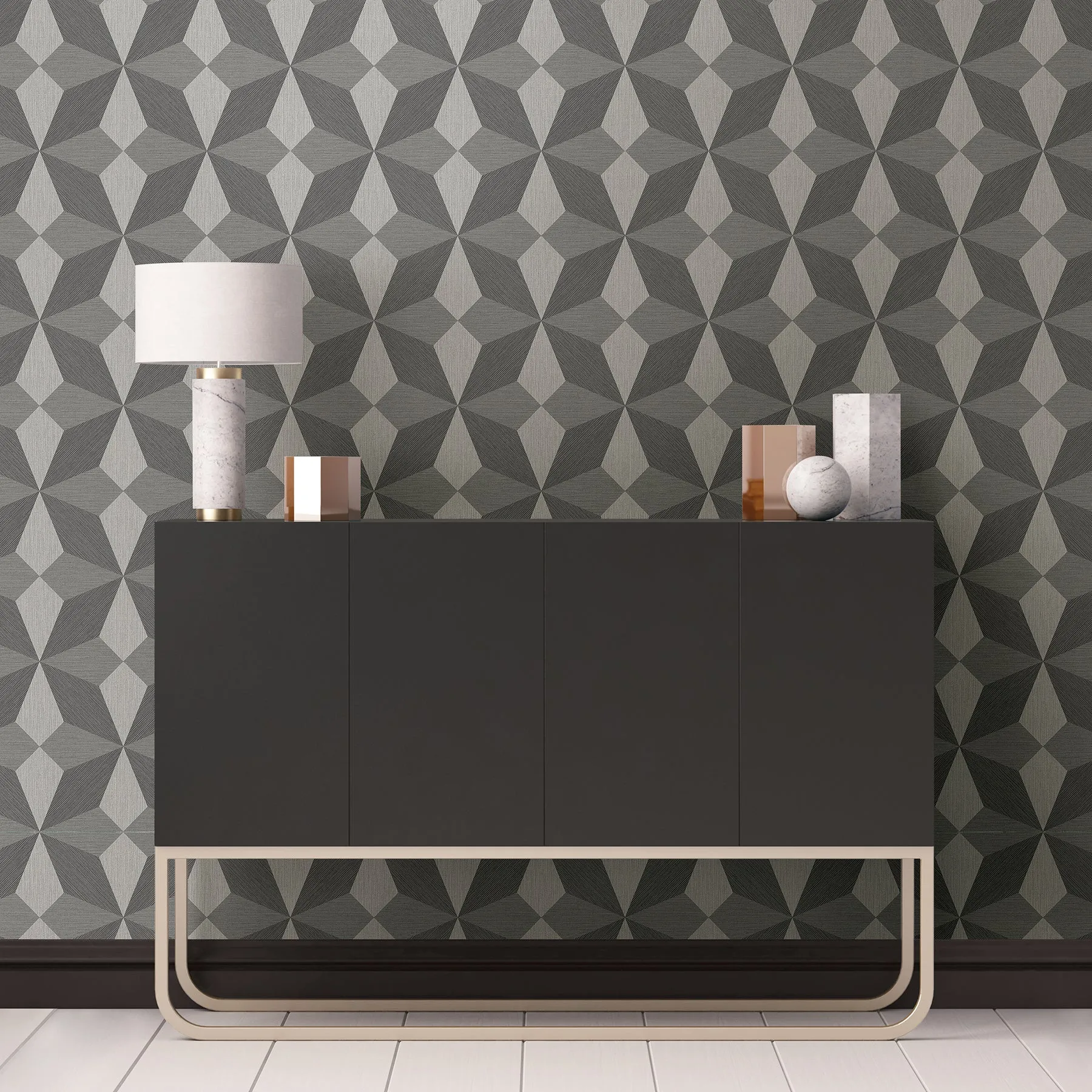 Valiant Faux Grasscloth Geometric Wallpaper