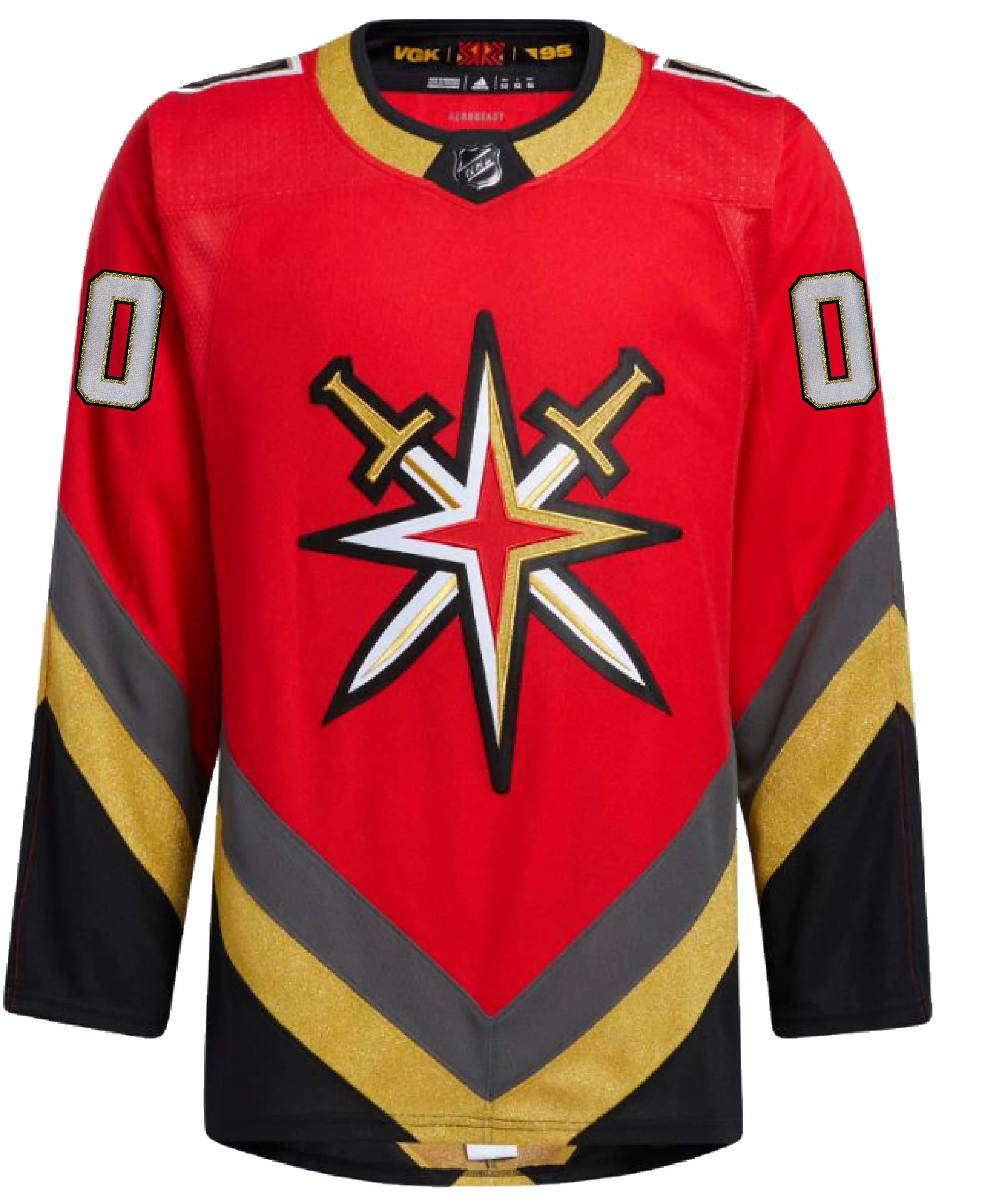 Vegas Golden Knights Adidas/Fanatics Retro Reverse 1.0 Jersey Customization (JERSEY NOT INCLUDED) ***