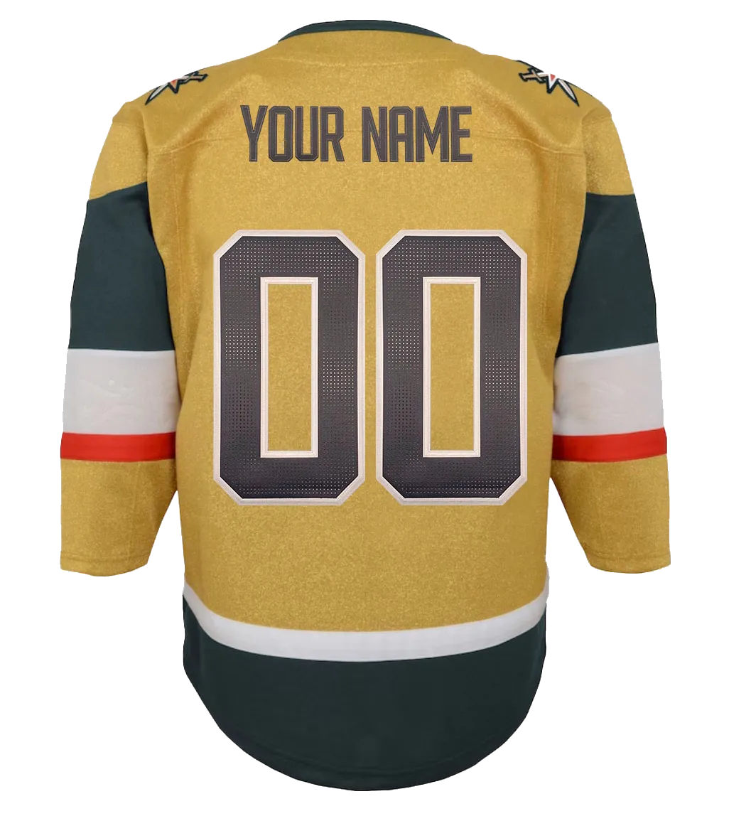 Vegas Golden Knights Gold/White/Gray Youth Jersey Customization (JERSEY NOT INCLUDED) ***