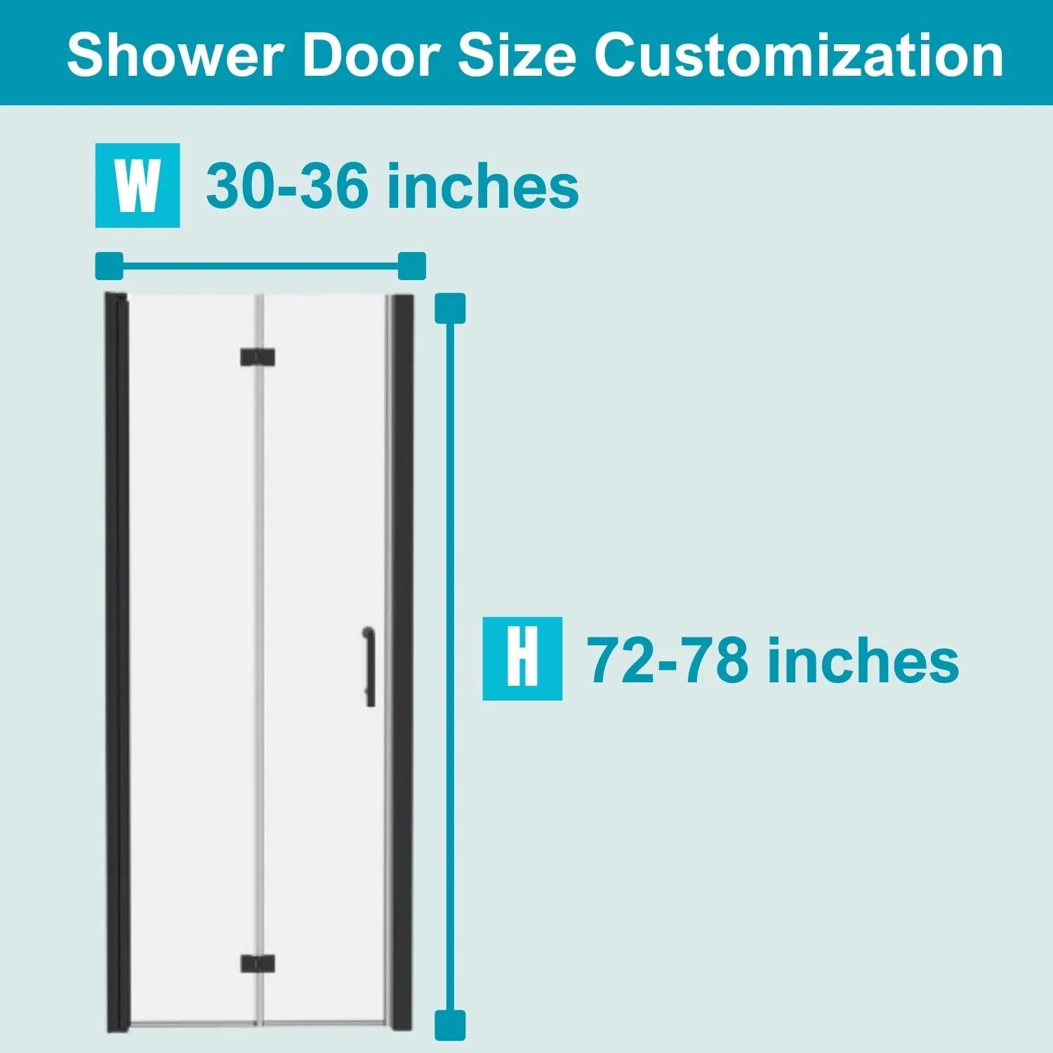 WATERPAR® Bi-Fold or Pivot Swing Frameless Shower Door Customization