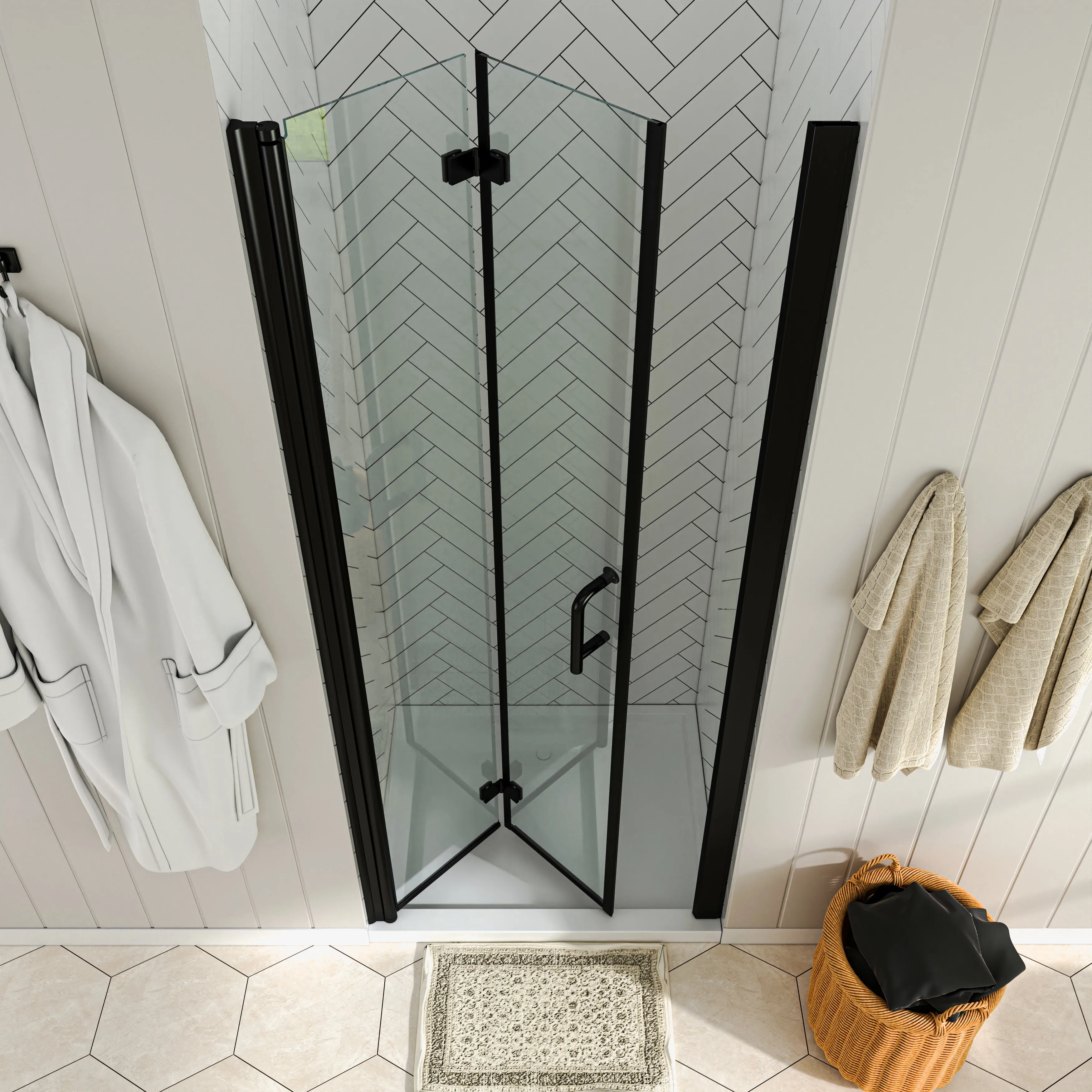 WATERPAR® Bi-Fold or Pivot Swing Frameless Shower Door Customization