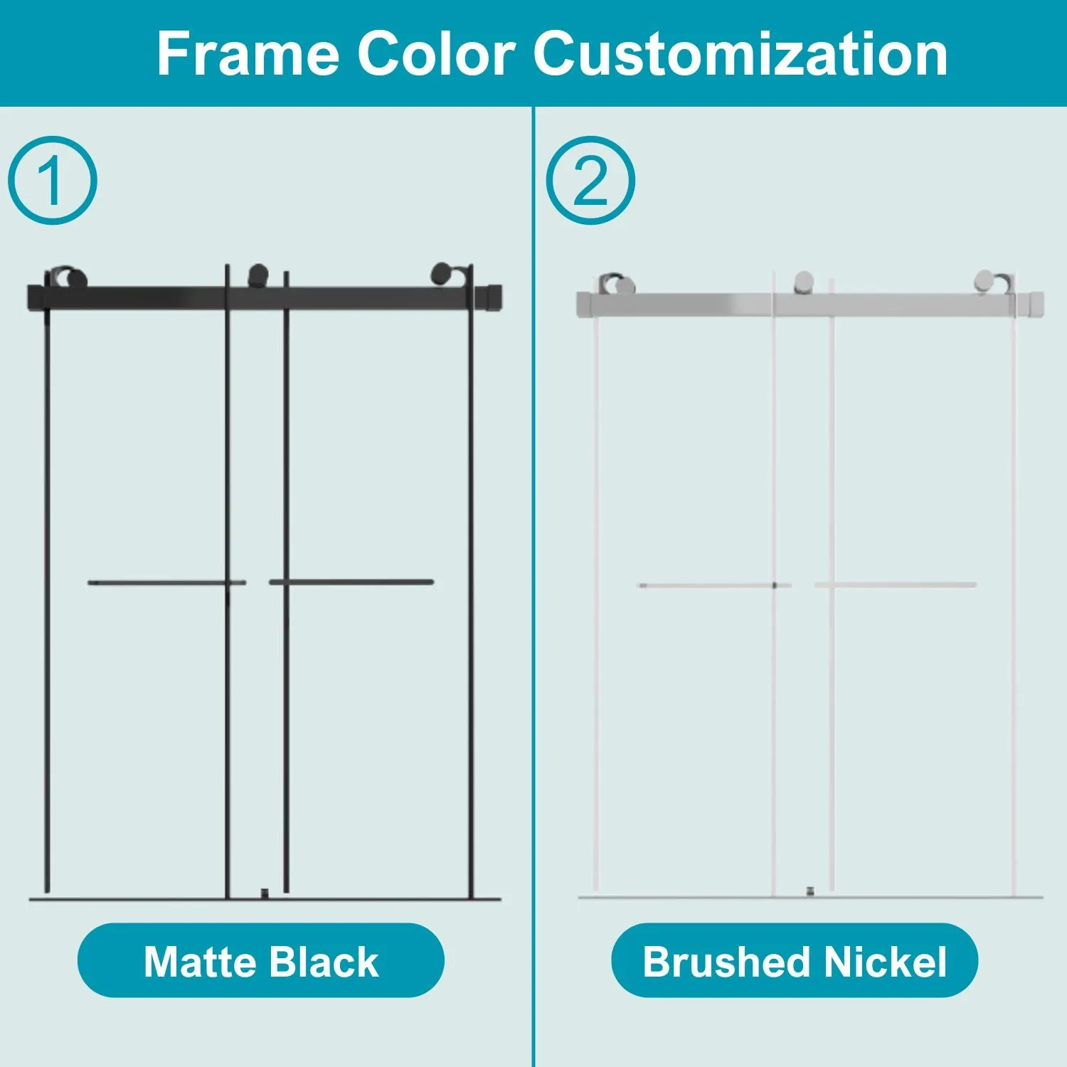 WATERPAR® Sliding Frameless Shower Door Customization