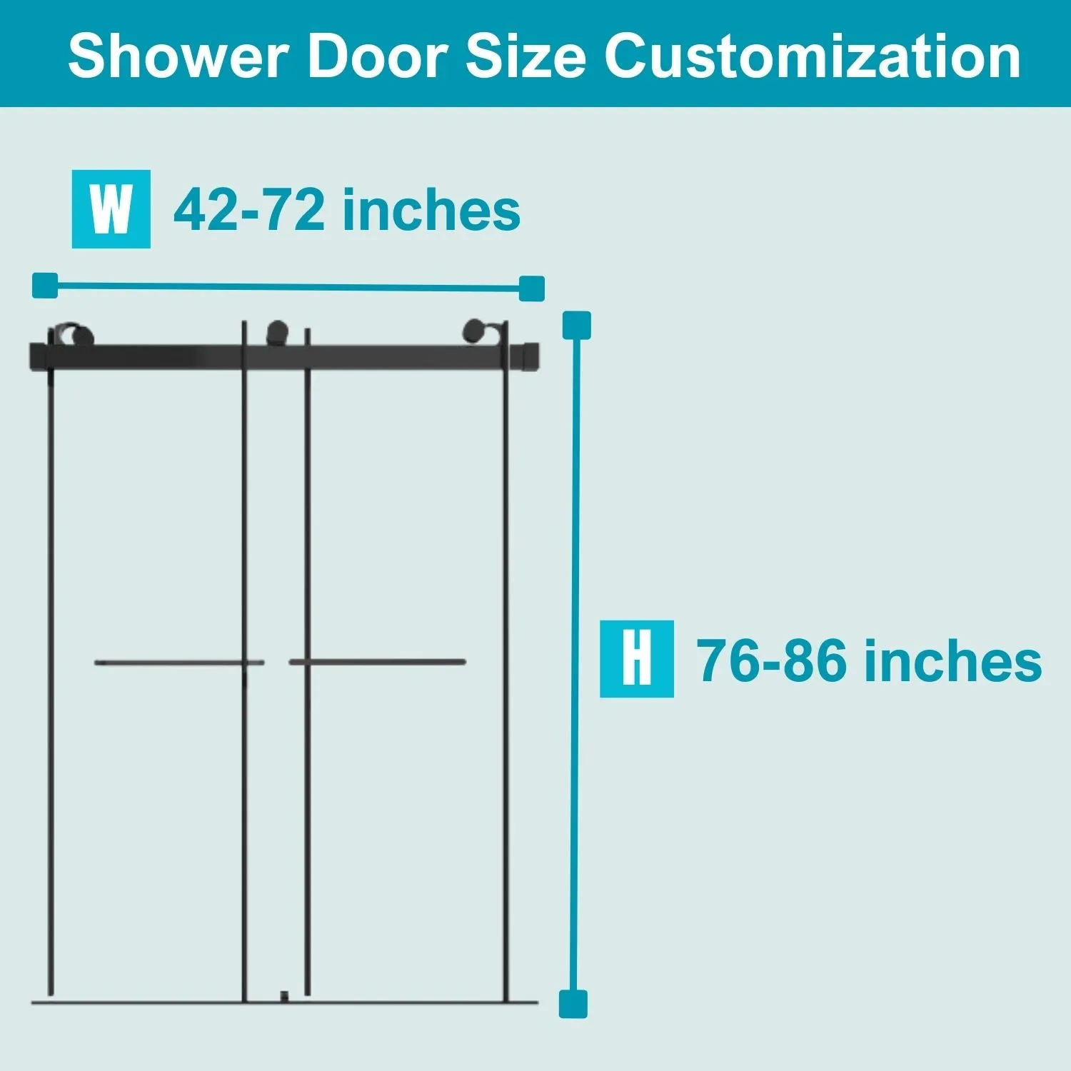 WATERPAR® Sliding Frameless Shower Door Customization