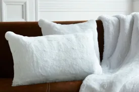 White Faux Fur Pillow by Evelyne Prélonge