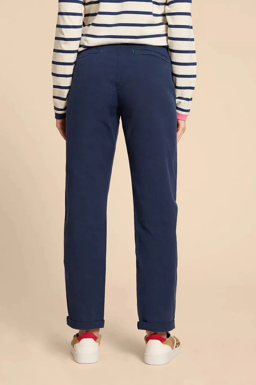 White Stuff Twister Organic Chino Trousers in Dark Navy